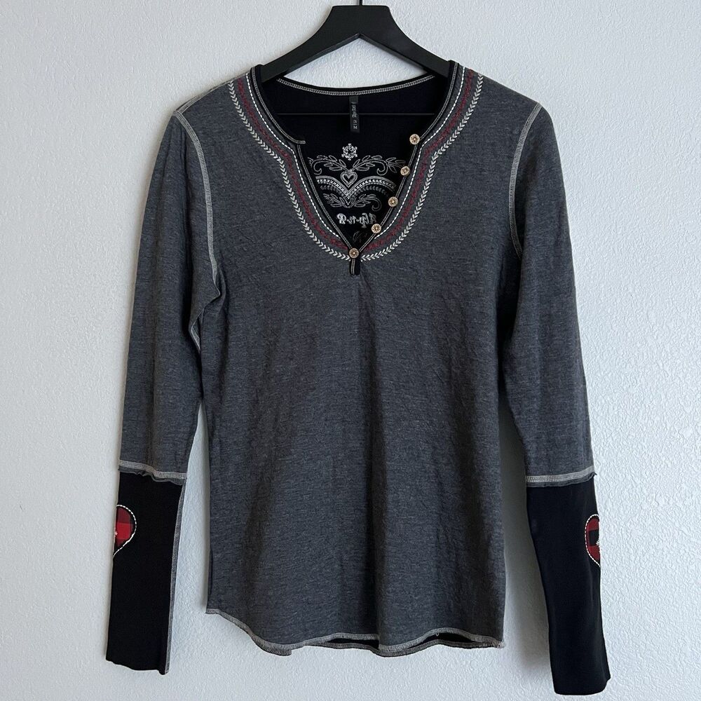 Alp n Rock Ski Love Henley Size M Black grey